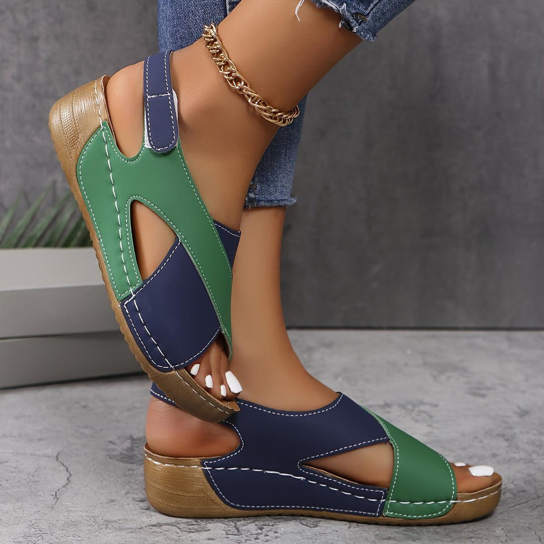 Kayla | Women's Color-Block Slingback Wedge Sandals