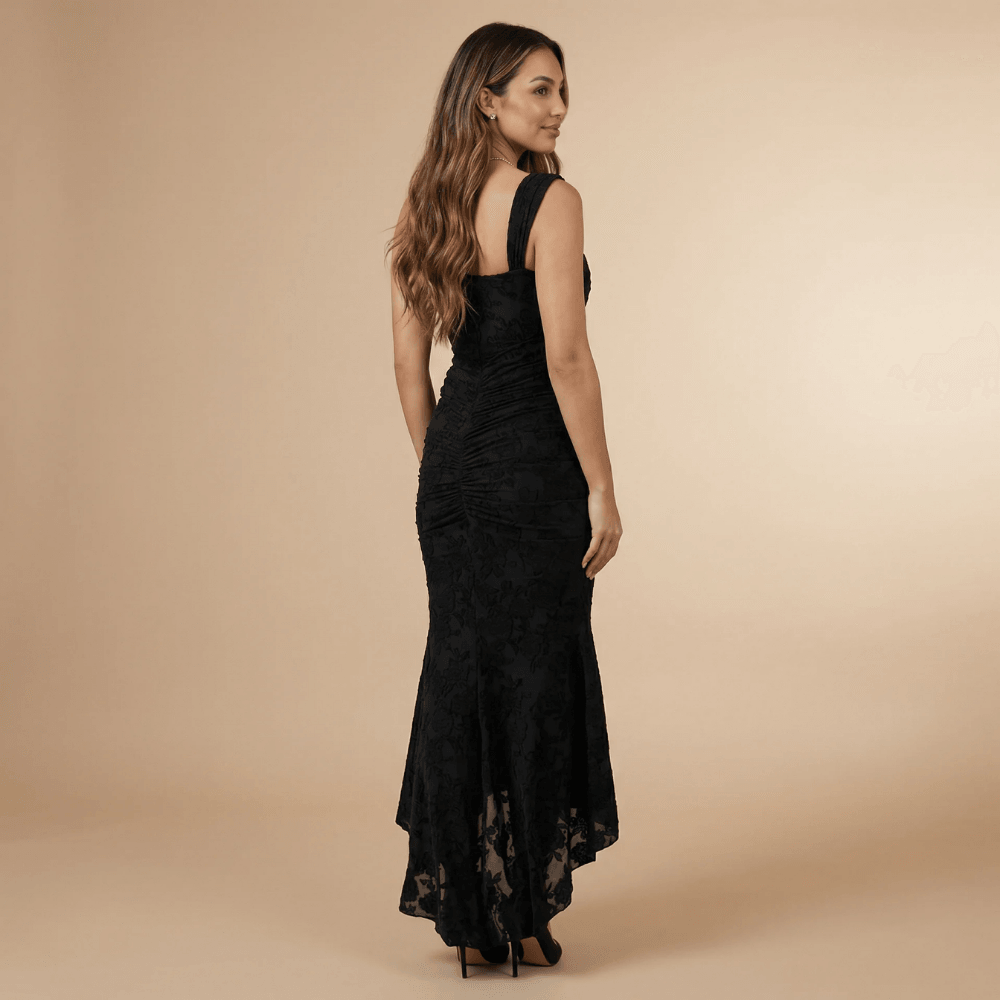 Women's Wedding Guest High Low Corset Maxi Dress