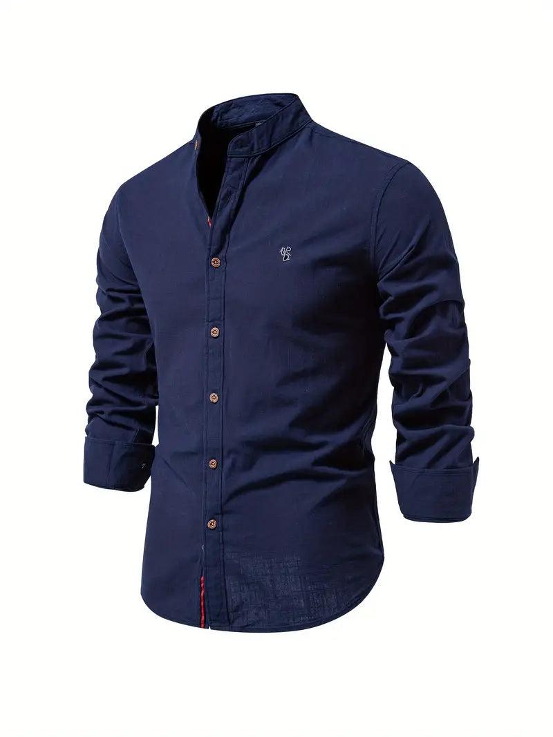 Henry | Men's Mandarin Collar Button-Down Shirt