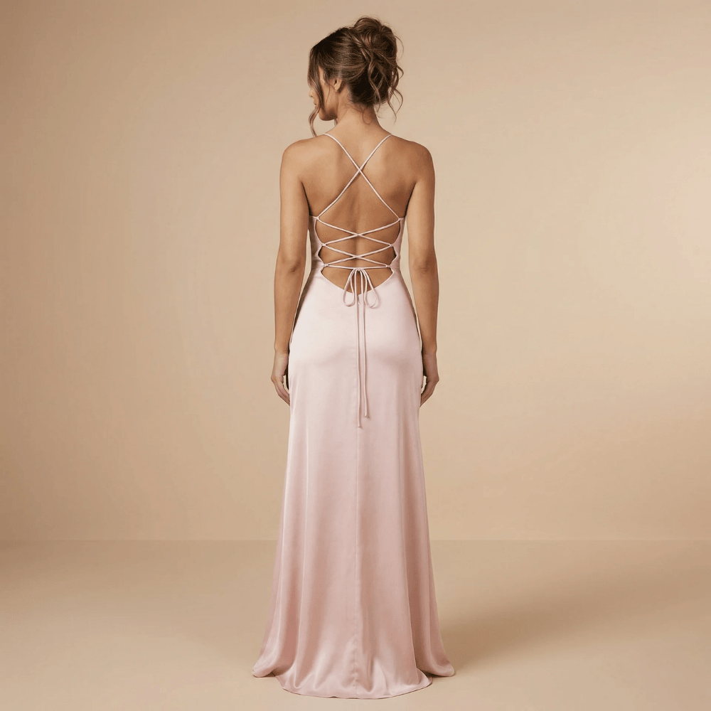 Women's Prom Cowl Neck High Low Maxi Dress