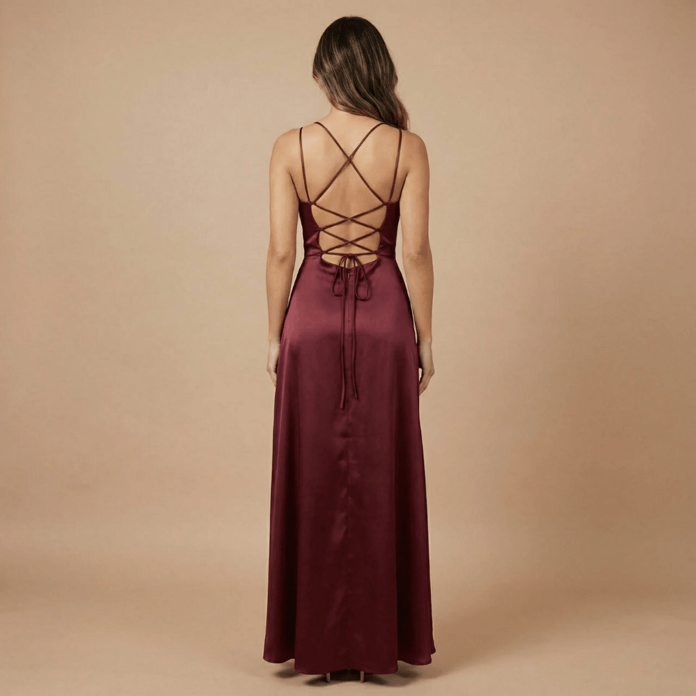 Women's Prom Cowl Neck High Low Maxi Dress