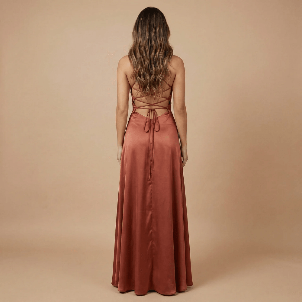 Women's Prom Cowl Neck High Low Maxi Dress