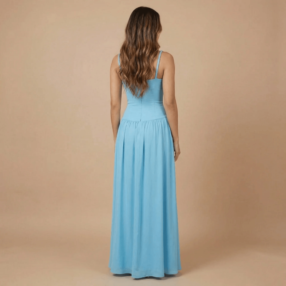 Women's Wedding Guest Ruched Bust Maxi Dress