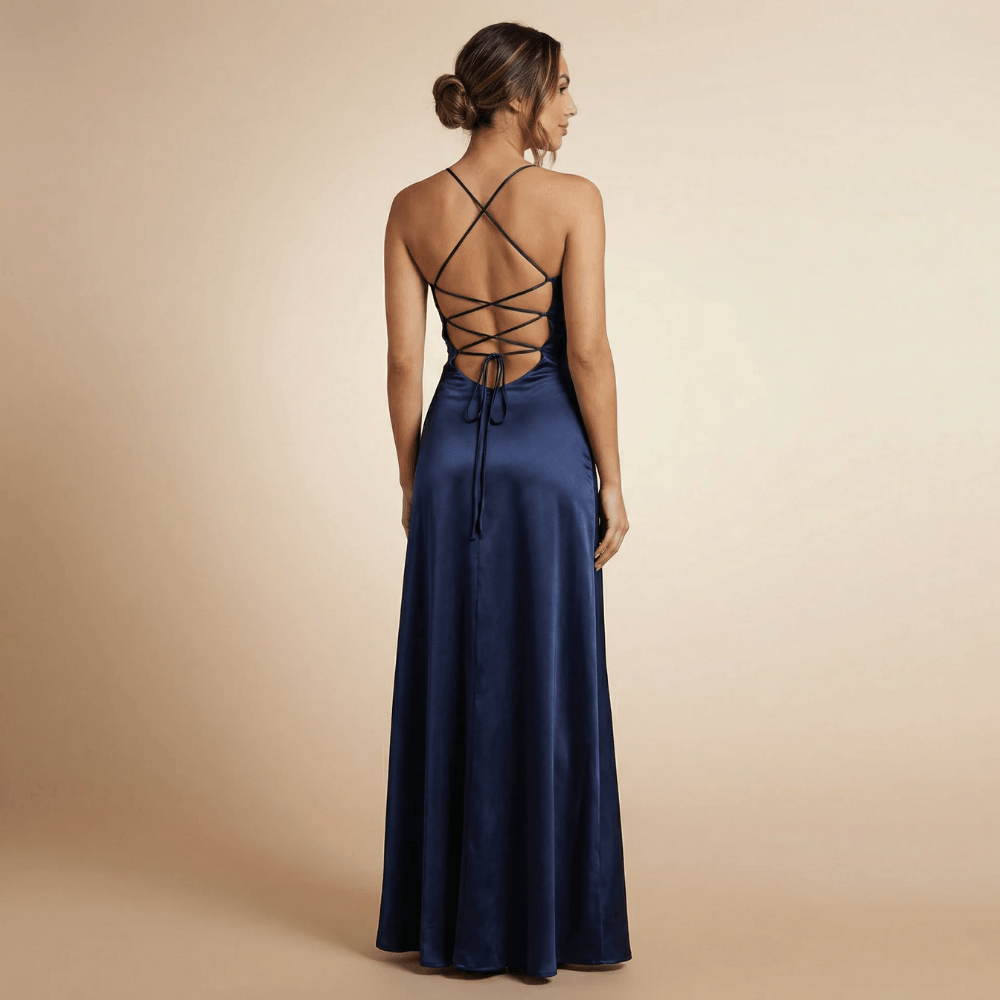 Women's Prom Cowl Neck High Low Maxi Dress