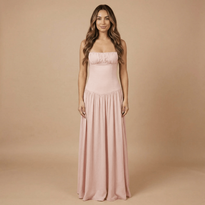 Women's Wedding Guest Ruched Bust Maxi Dress