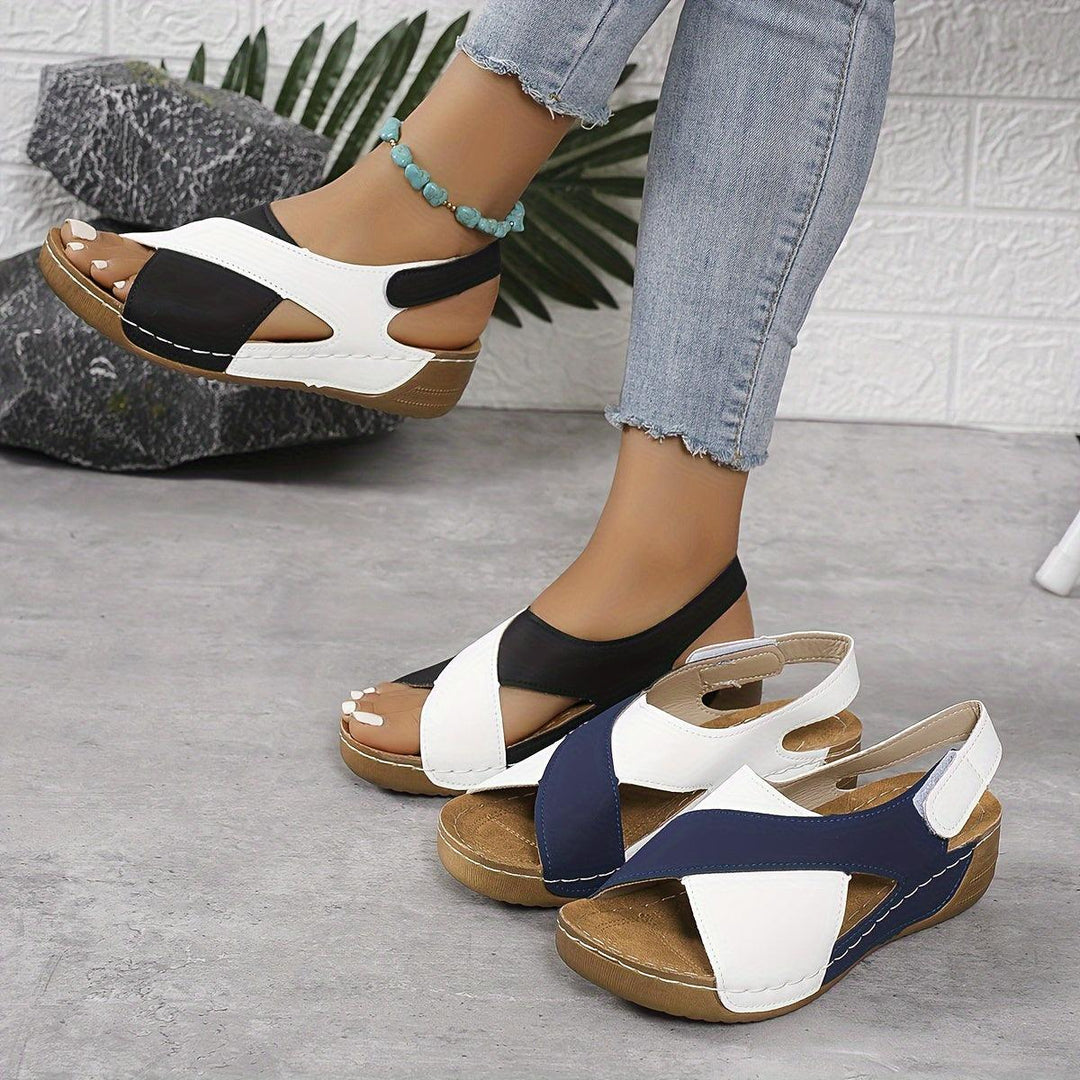Kayla | Women's Color-Block Slingback Wedge Sandals