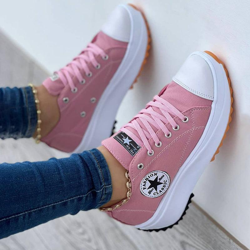 Carol | Women's Chunky Platform Canvas Sneakers with Memory Foam