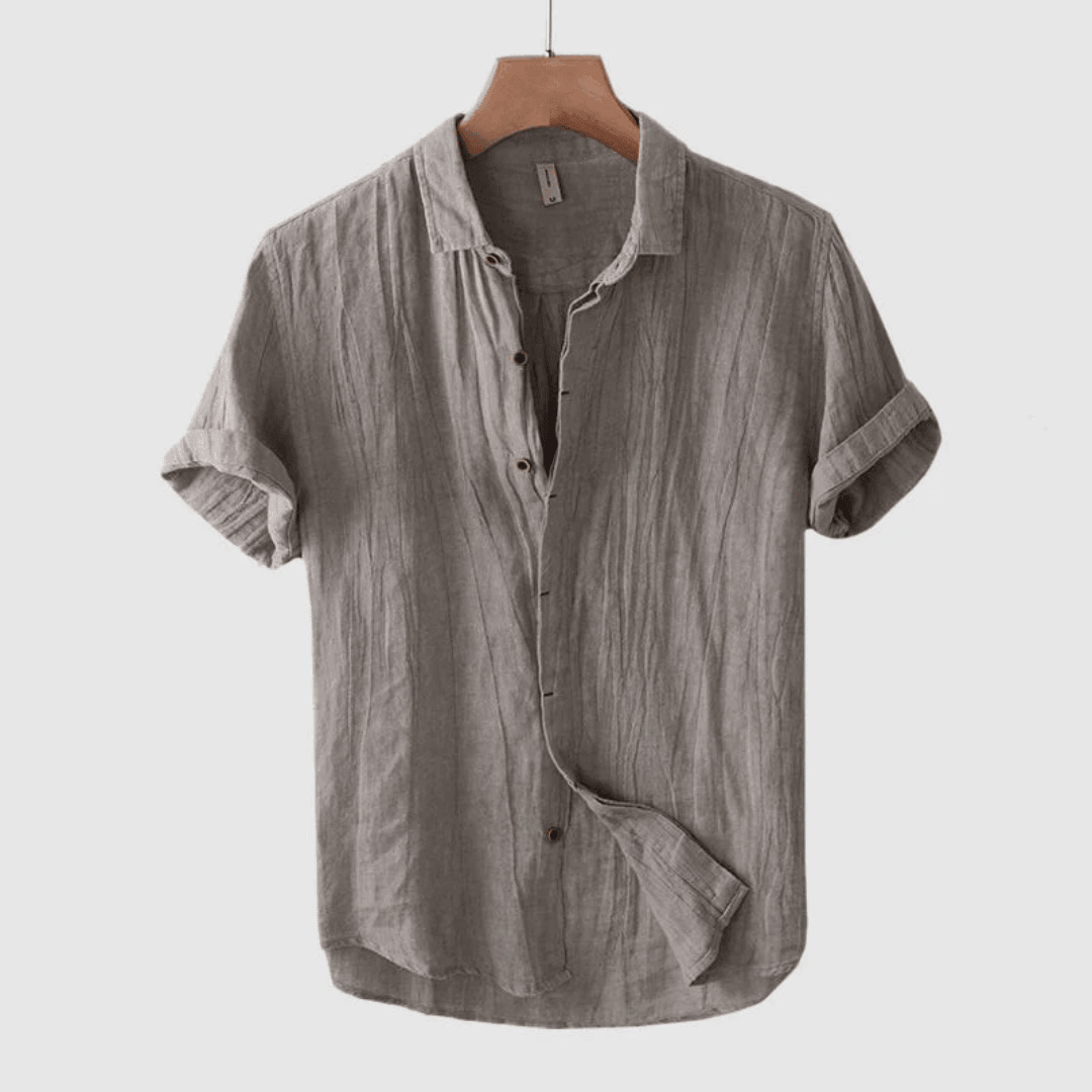 Devon | Men’s Linen Short Sleeve Button Up Shirt Relaxed Fit