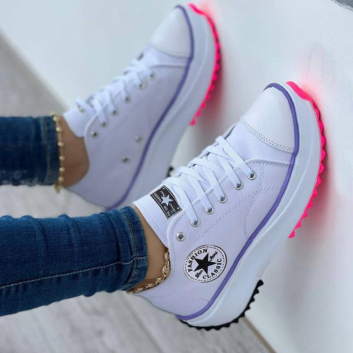 Carol | Women's Chunky Platform Canvas Sneakers with Memory Foam