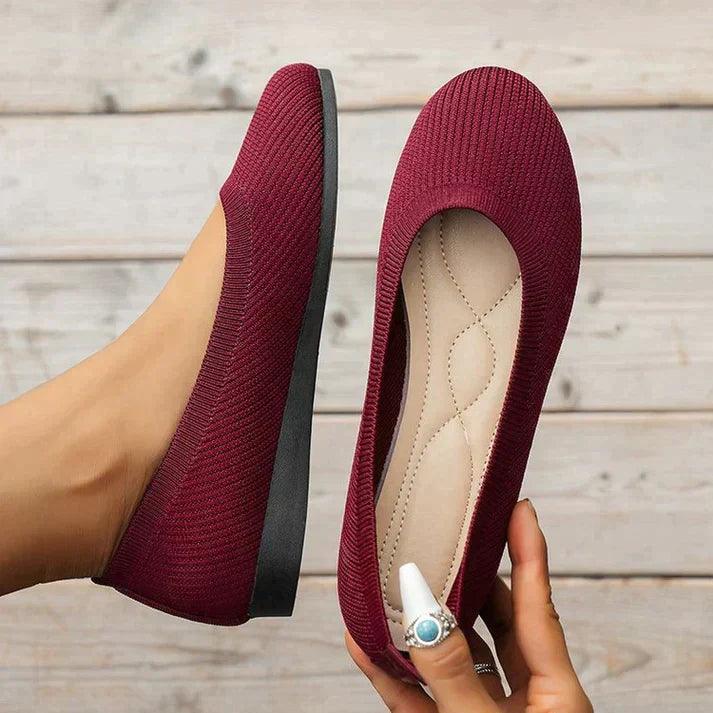 Sadie | Women's Comfortable Knit Slip-On Ballet Flats