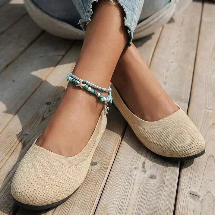 Sadie | Women's Comfortable Knit Slip-On Ballet Flats