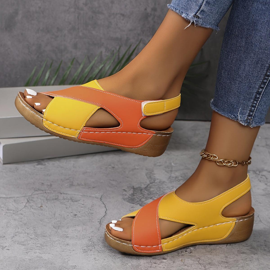 Kayla | Women's Color-Block Slingback Wedge Sandals