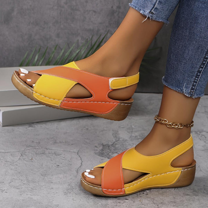 Kayla | Women's Color-Block Slingback Wedge Sandals