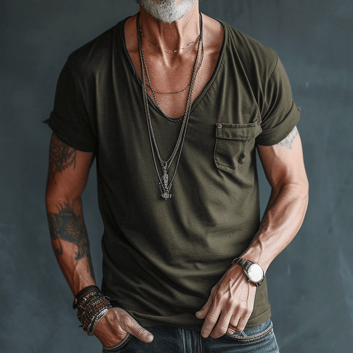 Chino | Men's Classic V-Neck Pocket T-Shirt