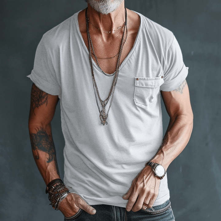 Chino | Men's Classic V-Neck Pocket T-Shirt