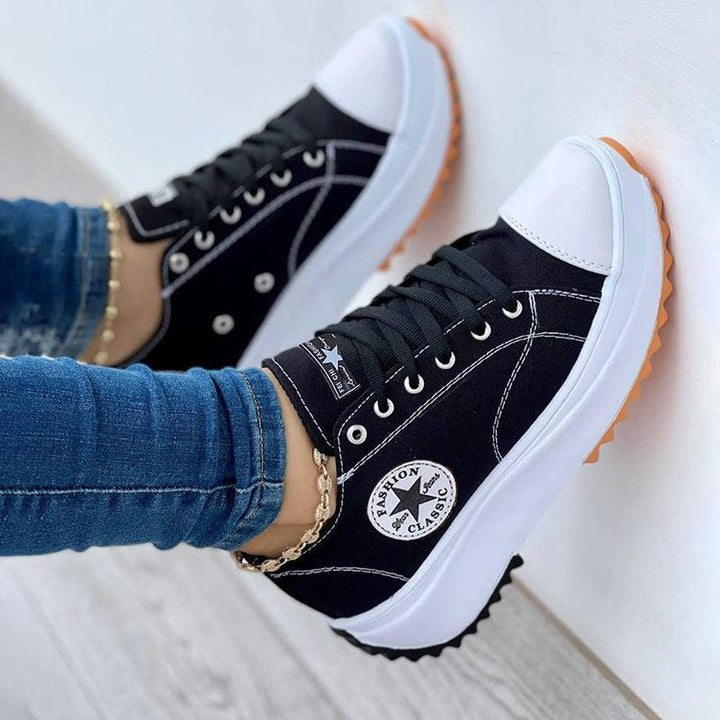 Carol | Women's Chunky Platform Canvas Sneakers with Memory Foam