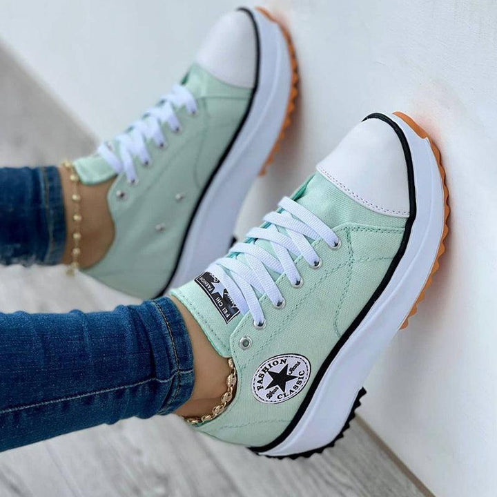 Carol | Women's Chunky Platform Canvas Sneakers with Memory Foam