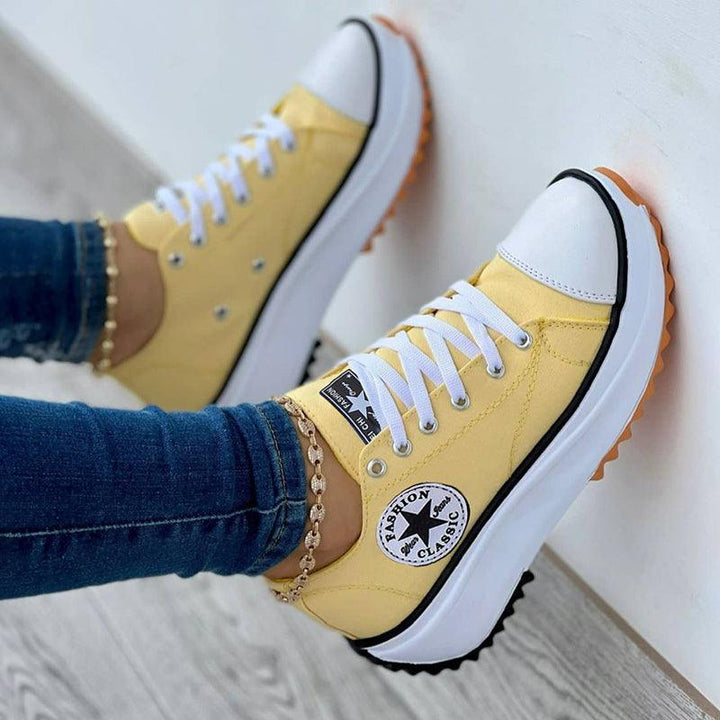 Carol | Women's Chunky Platform Canvas Sneakers with Memory Foam