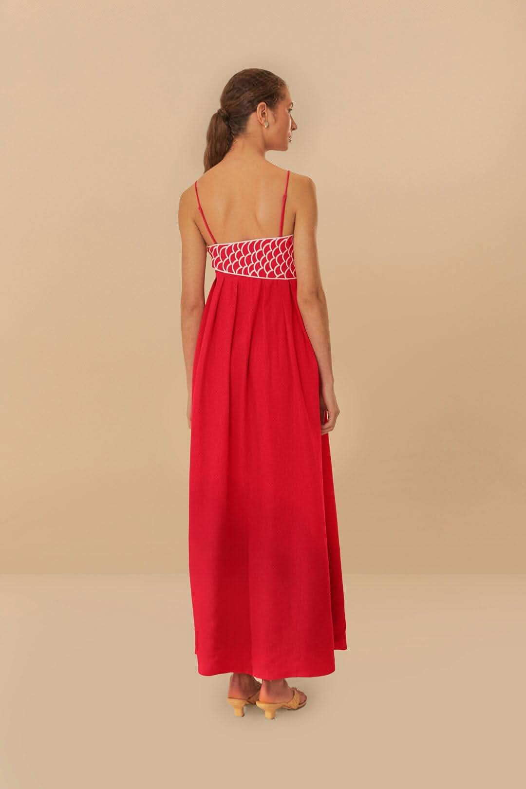 Women's Summer Fish Print Spaghetti Strap Maxi Dress