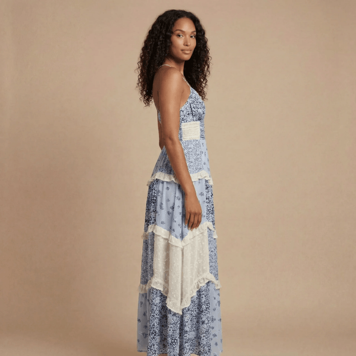 Women's Wedding Guest Floral V Neck Maxi Dress