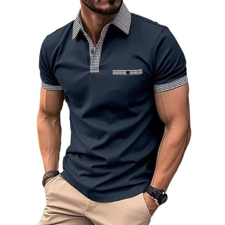Alvin | Men's Sporty Checkered Detail Polo Shirt