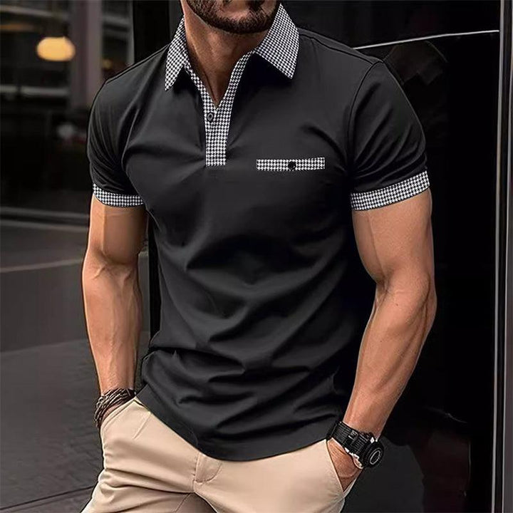 Alvin | Men's Sporty Checkered Detail Polo Shirt