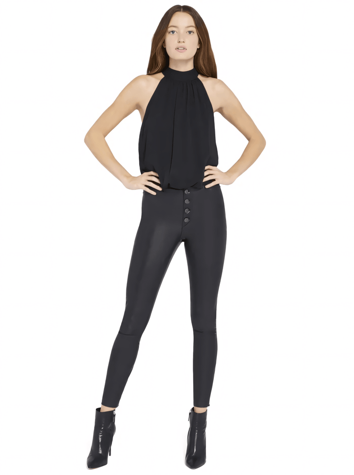 Women's Cocktail High Neck Halter Sleeveless Blouse