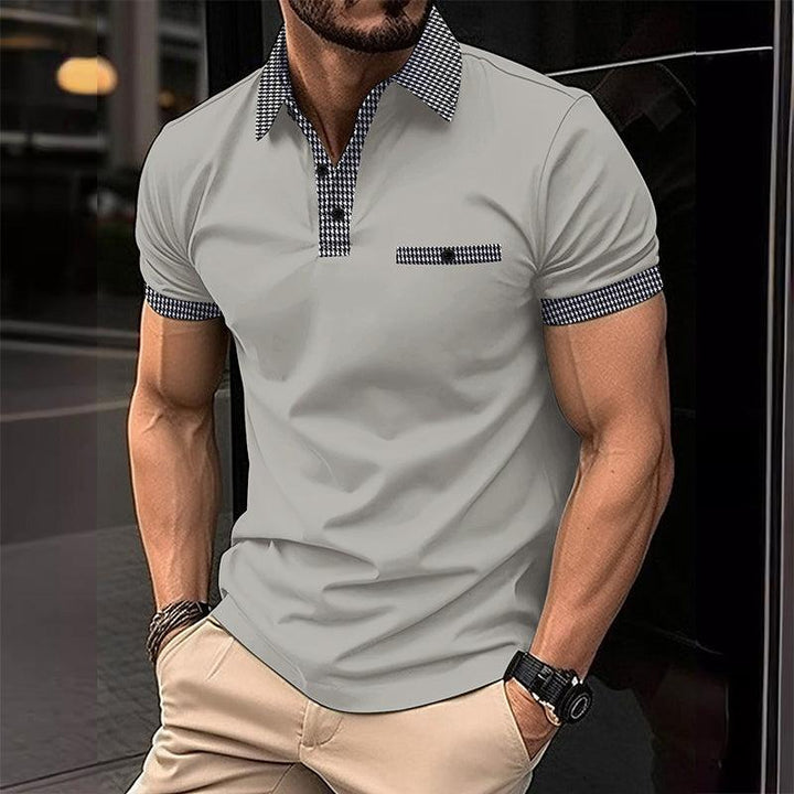 Alvin | Men's Sporty Checkered Detail Polo Shirt