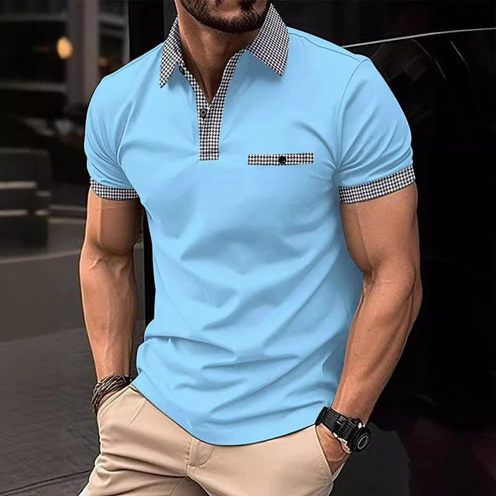 Alvin | Men's Sporty Checkered Detail Polo Shirt