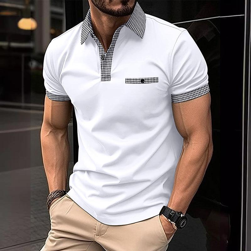 Alvin | Men's Sporty Checkered Detail Polo Shirt