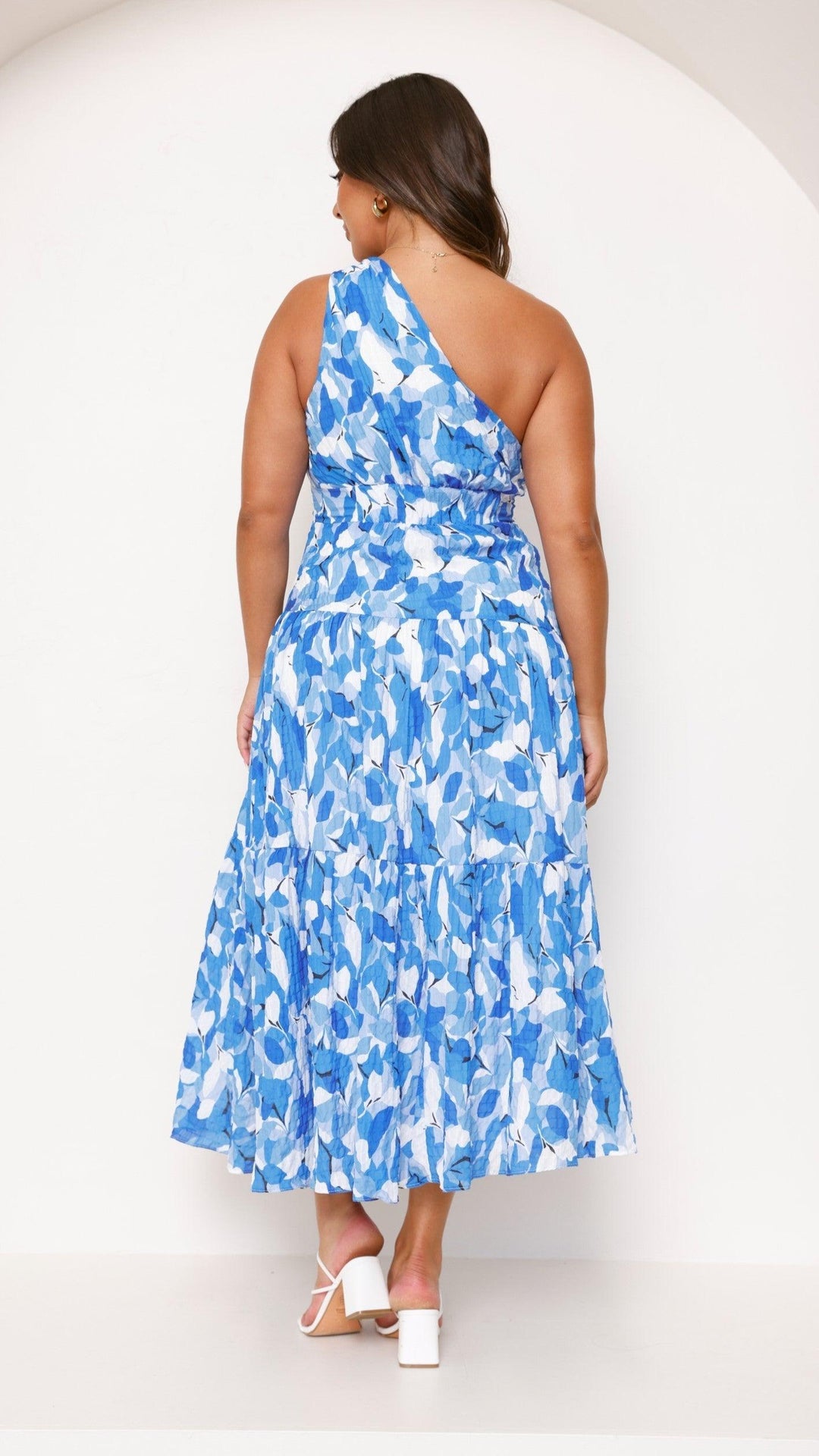 Women's Wedding Guest Floral One Shoulder Maxi Dress