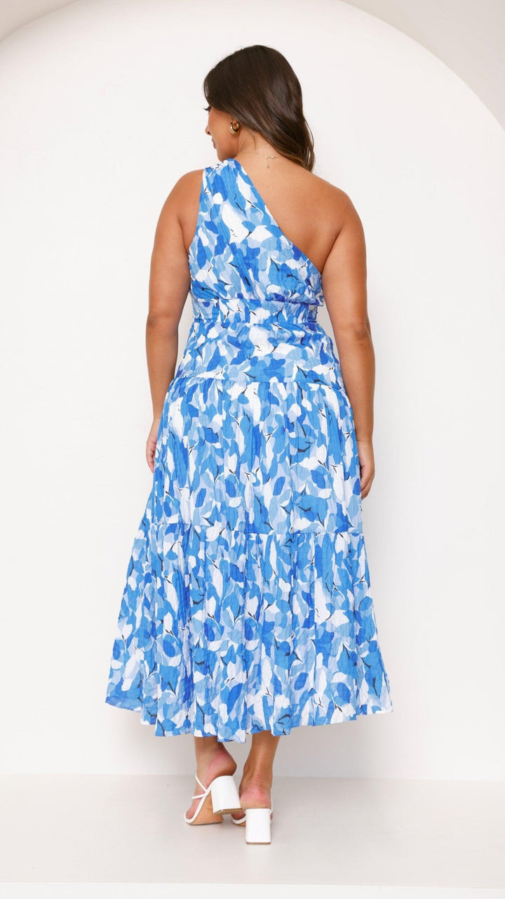 Women's Wedding Guest Floral One Shoulder Maxi Dress