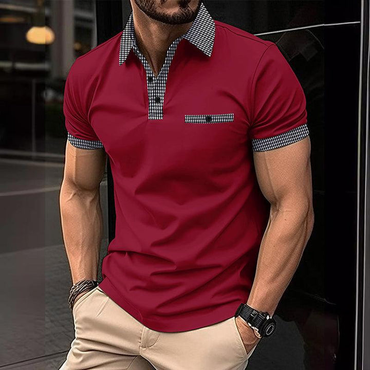 Alvin | Men's Sporty Checkered Detail Polo Shirt