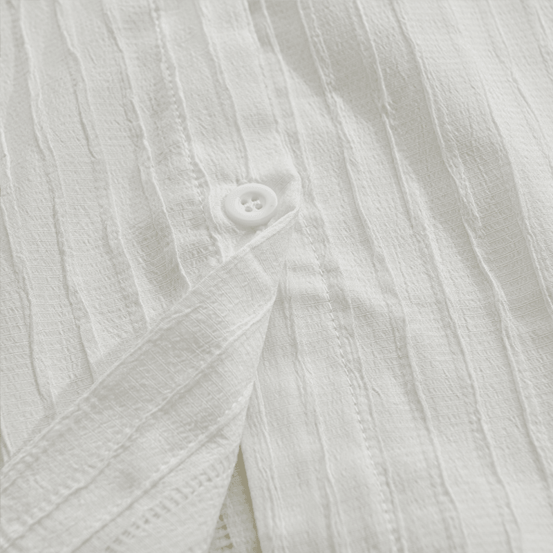 Linus |  Men's Modern Ribbed Slim-Fit Linen Shirt