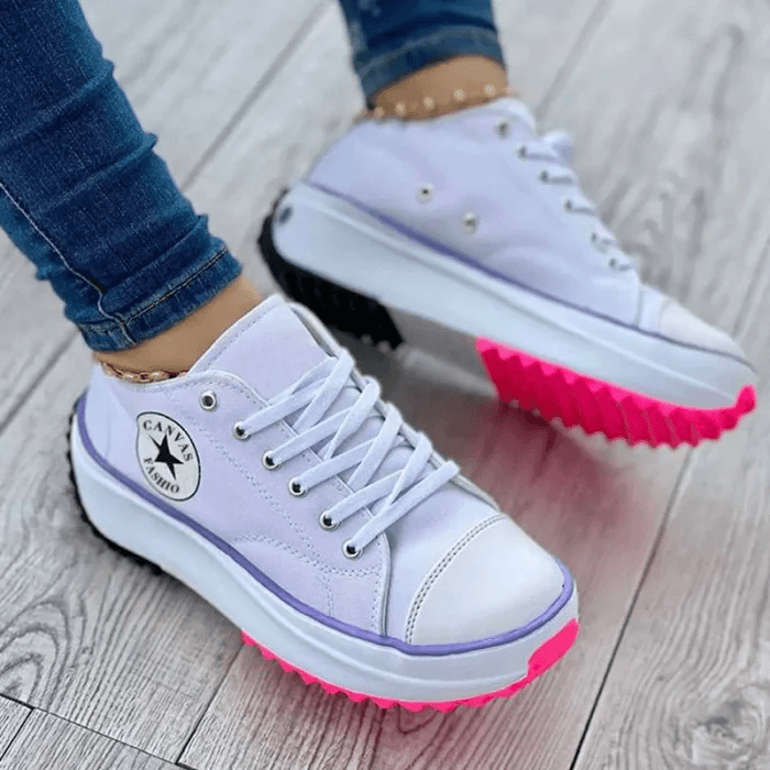 Carol | Women's Chunky Platform Canvas Sneakers with Memory Foam