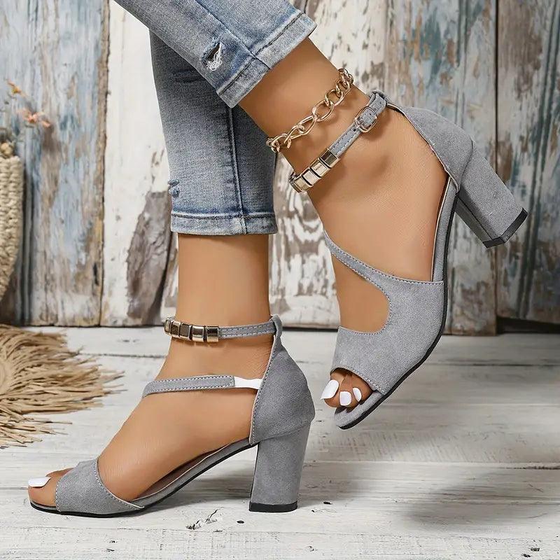 Isabella | Women's Retro Chunky Heel Ankle-Strap Sandals