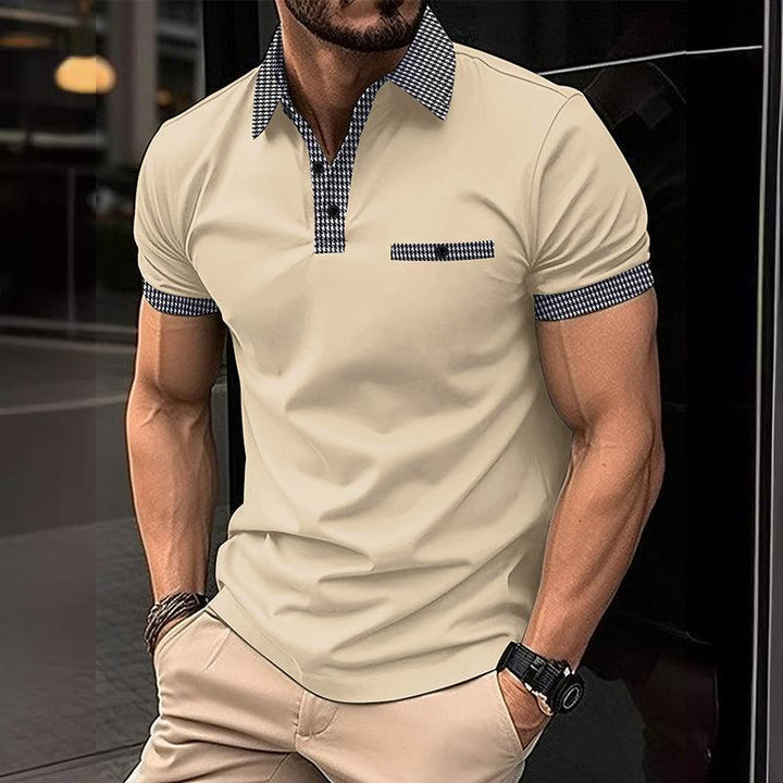 Alvin | Men's Sporty Checkered Detail Polo Shirt