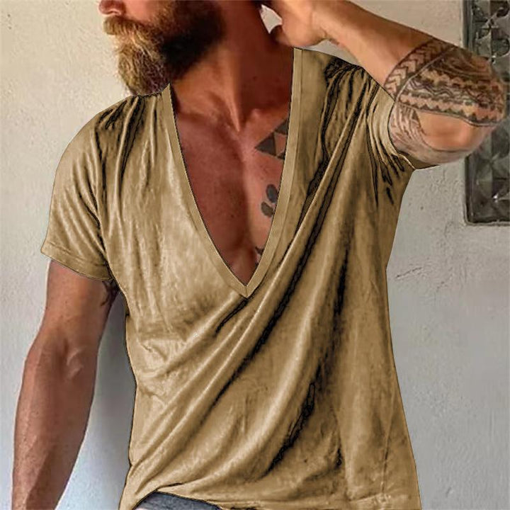 Gary | Men's Casual Deep V-Neck T-Shirt