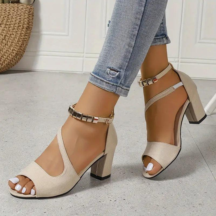 Isabella | Women's Retro Chunky Heel Ankle-Strap Sandals