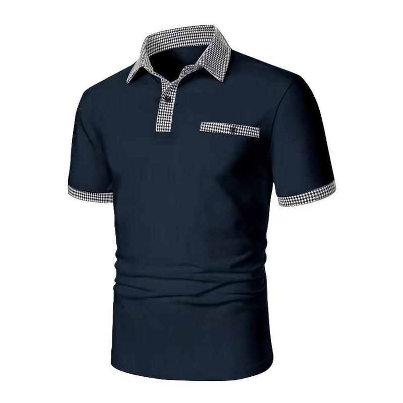 Alvin | Men's Sporty Checkered Detail Polo Shirt