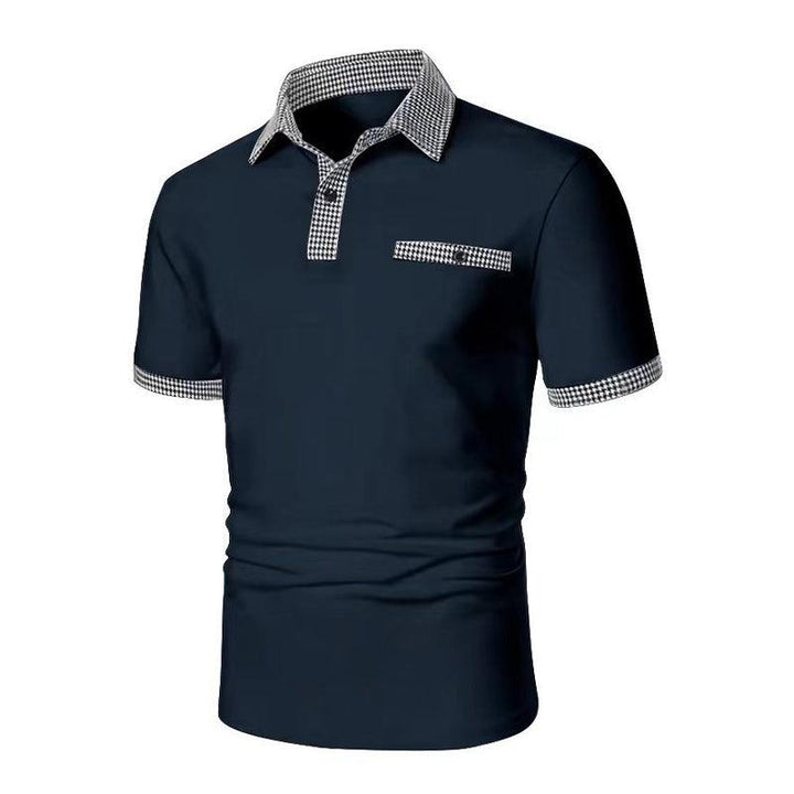 Alvin | Men's Sporty Checkered Detail Polo Shirt