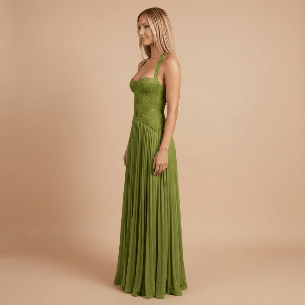 Women's Formal Sweetheart Pleated Maxi Dress