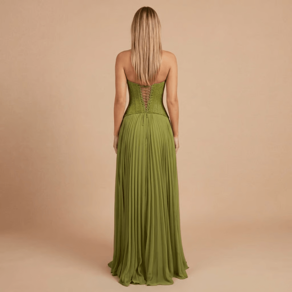 Women's Formal Sweetheart Pleated Maxi Dress