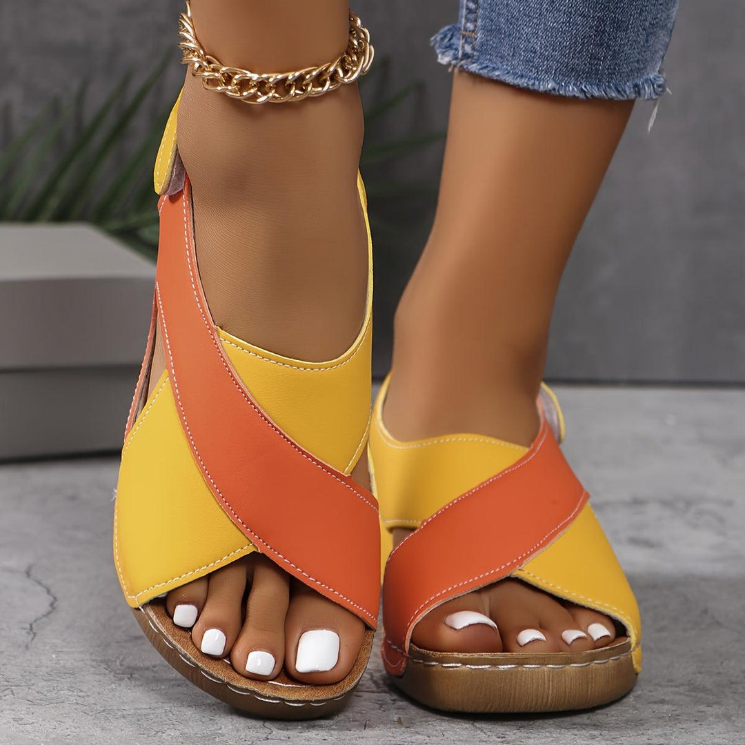 Kayla | Women's Color-Block Slingback Wedge Sandals