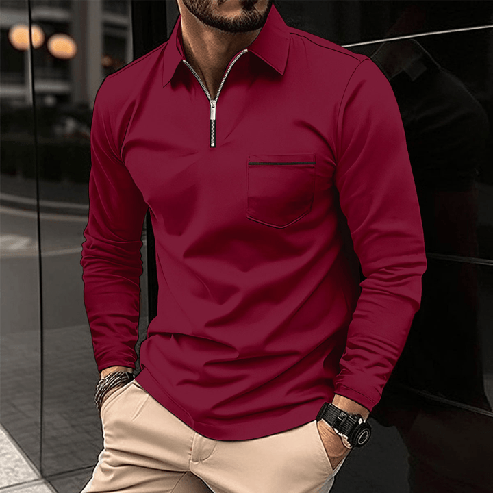Malcolm | Men's Modern Quarter-Zip Polo Shirt
