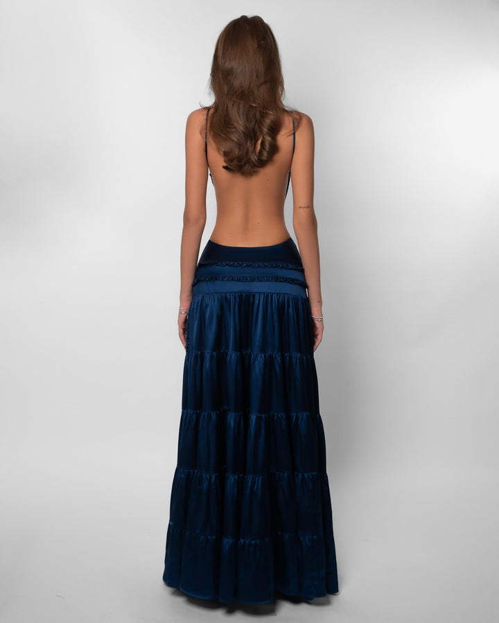 Women's Wedding Guest V Neck Cutout Maxi Dress
