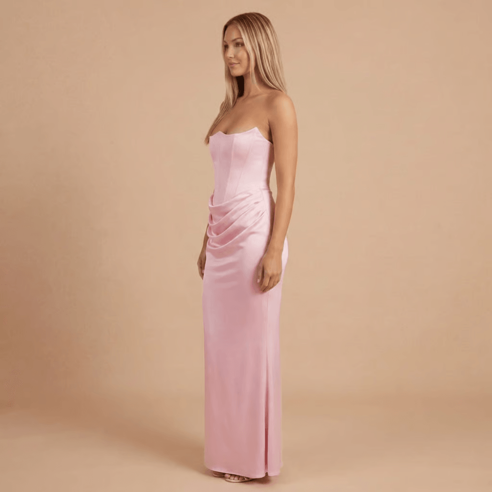 Women's Cocktail Strapless Corset Maxi Dress