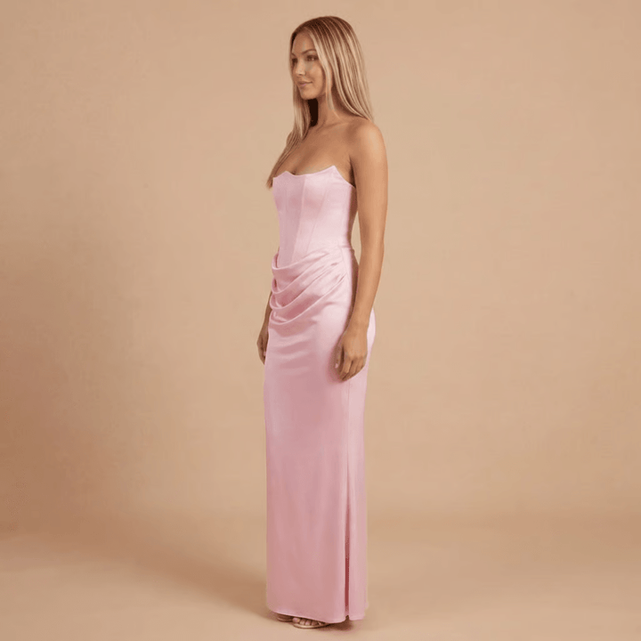 Women's Cocktail Strapless Corset Maxi Dress