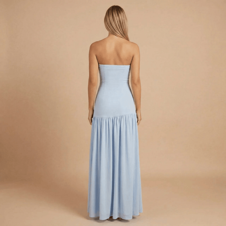 Women's Wedding Guest Strapless Maxi Dress With Split