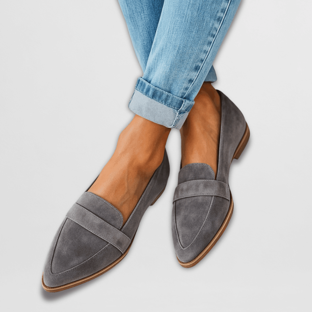 Evie | Women's Orthopedic Suede Pointed Toe Slip On Loafers